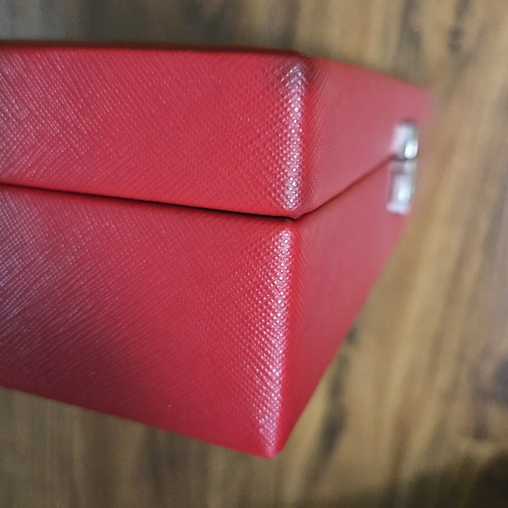 WOLF Red Jewelry Box with Silver Lock
